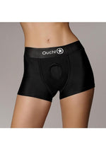 Load image into Gallery viewer, Ouch! Vibrating Strap-On Boxer Rechargeable - Black - Small/XSmall