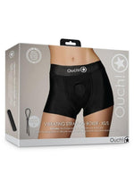 Load image into Gallery viewer, Ouch! Vibrating Strap-On Boxer Rechargeable - Black - Small/XSmall