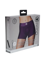 Load image into Gallery viewer, Ouch! Vibrating Strap-On Boxer Rechargeable - Purple - Small/XSmall