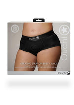 Load image into Gallery viewer, Ouch! Vibrating Strap-On Brief Rechargeable - Black - XLarge/XXLarge