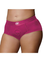 Load image into Gallery viewer, Ouch! Vibrating Strap-On Brief Rechargeable - Pink - XLarge/XXLarge