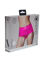 Load image into Gallery viewer, Ouch! Vibrating Strap-On Brief Rechargeable - Pink - Small/XSmall