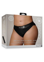 Load image into Gallery viewer, Ouch! Vibrating Strap-On Hipster Rechargeable - Black - XLarge/XXLarge