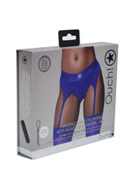 Load image into Gallery viewer, Ouch! Vibrating Strap-On Thong Rechargeable - Blue - Large/Medium
