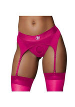 Load image into Gallery viewer, Ouch! Vibrating Strap-On Thong Rechargeable - Pink - Large/Medium