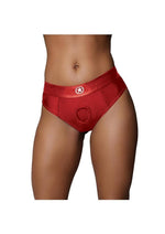 Load image into Gallery viewer, Ouch! Vibrating Strap-On Thong Rechargeable - Red - Large/Medium