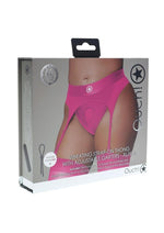 Load image into Gallery viewer, Ouch! Vibrating Strap-On Thong Rechargeable - Pink - XLarge/XXLarge