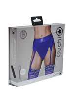 Load image into Gallery viewer, Ouch! Vibrating Strap-On Thong Rechargeable - Blue - Small/XSmall