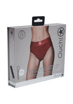 Load image into Gallery viewer, Ouch! Vibrating Strap-On Thong Rechargeable - Red - Small/XSmall