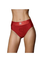 Load image into Gallery viewer, Ouch! Vibrating Strap-On Thong Rechargeable - Red - Small/XSmall