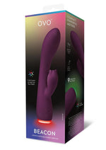 Load image into Gallery viewer, OVO Beacon Rechargeable Silicone Dual Stim Vibrator - Purple
