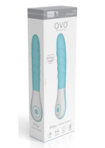 Load image into Gallery viewer, OVO Silkskyn Rechargeable Silicone Ribbed Vibrator - Blue/White
