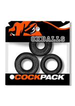 Load image into Gallery viewer, Oxballs Cockpack Multi Design Cockrings (3 Pack) - Black Mica
