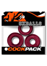 Load image into Gallery viewer, Oxballs Cockpack Multi Design Cockrings (3 Pack) - Cherry Lips