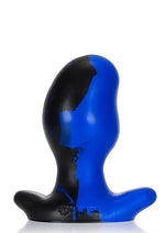 Load image into Gallery viewer, Oxballs Ergo Silicone Butt Plug - Black/Blue/Police Blue Swirl - Large