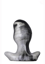 Load image into Gallery viewer, Oxballs Ergo Silicone Butt Plug - Black/Platinum Swirl/Silver - Small