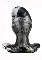 Load image into Gallery viewer, Oxballs Ergo Silicone Butt Plug - Black/Platinum Swirl/Silver - XLarge