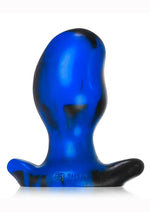Load image into Gallery viewer, Oxballs Ergo Silicone Butt Plug - Black/Blue/Police Blue Swirl - XLarge
