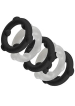 Load image into Gallery viewer, Oxballs Gearheads Silicone Spinner Cock Rings (5 Pack) - Black/Vapor