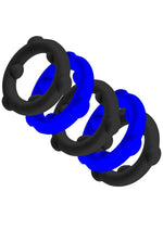 Load image into Gallery viewer, Oxballs Gearheads Silicone Spinner Cock Rings - Black/Blue - 5 Pack