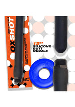 Load image into Gallery viewer, Oxballs Oxshot Silicone Butt Nozzle Shower Hose and Cock Ring - Black/Blue - 12in
