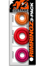 Load image into Gallery viewer, Oxballs Rimringz Multi Size Cock Rings (3 Pack) - Fire Hots