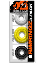 Load image into Gallery viewer, Oxballs Rimringz Multi Size Cock Rings (3 Pack) - Shockwave - Multicolor/Yellow
