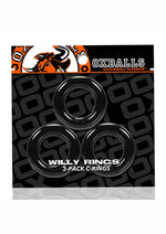 Load image into Gallery viewer, Oxballs Willy Rings Cock Ring - Black - 3 Pack
