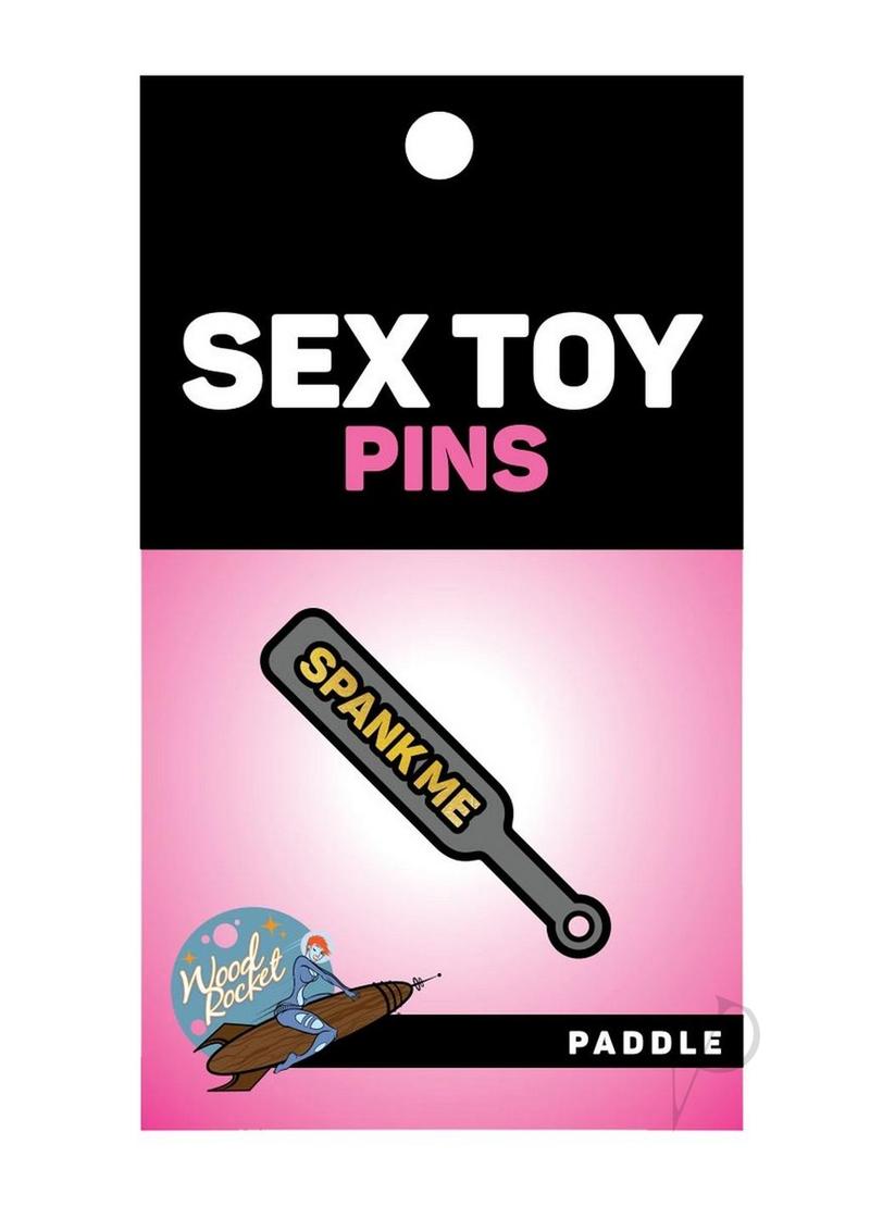 Paddle Spank Me Enamel Pin - Grey/Yellow