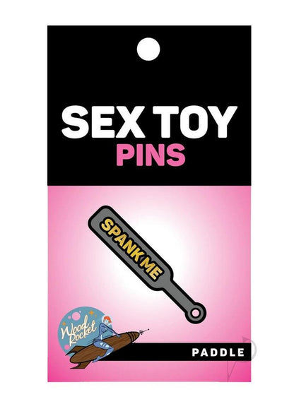 Paddle Spank Me Enamel Pin - Grey/Yellow