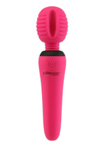 Load image into Gallery viewer, Palmpower Groove Mini Wand Rechargeable Silicone Massage Wand - Fuchsia/Pink
