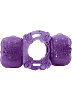 Load image into Gallery viewer, Partners Pleasure Ring Silicone Vibrating Cock Ring - Purple
