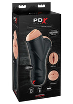 Load image into Gallery viewer, Pipedream Extreme Elite Double Penetration Vibrating Masturbator - Pussy and Mouth - Black/Vanilla
