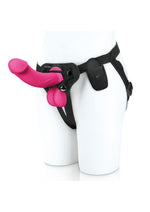 Load image into Gallery viewer, Pegasus Realistic Silicone Rechargeable Dildo with Balls with Remote Control and Adjustable Harness - Pink - 6.5in - Set
