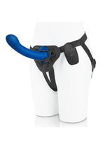 Load image into Gallery viewer, Pegasus Remote Control P-Spot G-Spot Silicone Peg with Harness - Black/Blue - 8in
