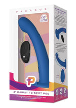 Load image into Gallery viewer, Pegasus Remote Control P-Spot G-Spot Silicone Peg with Harness - Black/Blue - 8in
