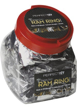 Load image into Gallery viewer, Perfect Fit Tribal Son Ram Ring - Black - 50 Per Bowl
