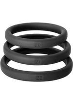 Load image into Gallery viewer, Perfect Fit Xact-Fit Silicone Ring Kit - Lg /XL - Black - 3 Pack
