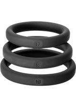 Load image into Gallery viewer, Perfect Fit Xact-Fit Silicone Ring Kit - Md/Lg - Black - 3 Pack

