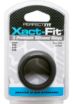 Load image into Gallery viewer, Perfect Fit Xact-Fit Silicone Ring Kit - Black - Medium/Small - 3 Pack
