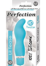 Load image into Gallery viewer, Perfection Lil Tease Silicone Vibrator - Blue/Turquoise - 4.85in
