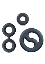 Load image into Gallery viewer, Performance Plus Throttle Silicone Cock Ring - Black - 3 Piece/Set
