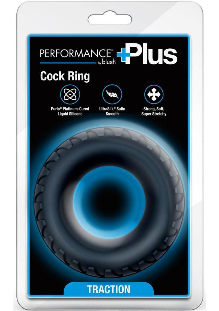 Performance Plus Traction Silicone Cock Ring - Black