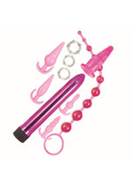 Load image into Gallery viewer, Pink Elite Collection Vibrating Anal Play Kit
