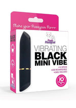 Load image into Gallery viewer, Pink Pussycat Mini Vibe Rechargeable Silicone Bullet - Black