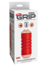Load image into Gallery viewer, Pipedream Extreme Toyz Tight Grip Mouth and Ass Masturbator - Mouth and Butt - Red/Vanilla
