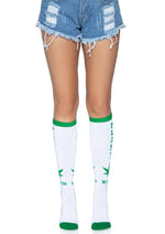 Load image into Gallery viewer, Plant Based Knee Highs - Green/White - One Size