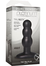 Load image into Gallery viewer, Platinum Premium Silicone - Dual Density Truskyn The Tru Anal Plug - Ripple - Black