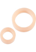 Load image into Gallery viewer, Platinum Premium Silicone The Cock Rings Dual - Vanilla/White - 2 Piece Kit/Pack
