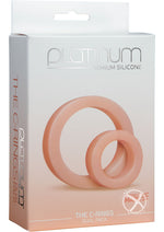 Load image into Gallery viewer, Platinum Premium Silicone The Cock Rings Dual - Vanilla/White - 2 Piece Kit/Pack
